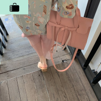 粉色洋气包包女2020新款手提女大包时枝纹凯莉铂金包单肩斜挎包NEW LAKE 粉红色女斜挎包