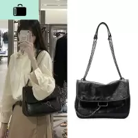 2020女包暗黑系软面链条单肩斜挎包小红书种复古菱格流浪包NEW LAKE女斜挎包