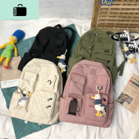 书包女韩版原宿ulzzang高中大容量初中生中学生bf风古着感双肩包NEW LAKE