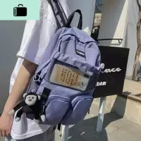 ins潮流时尚书包女男韩版原宿ulzzang高中双肩包中学生初中生背包NEW LAKE