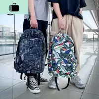 ins潮牌书包男时尚潮流大容量背包女韩版高中初中学生校园双肩包NEW LAKE