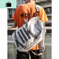 潮牌原创休闲双肩包男大容量帆布高中学生书包女韩版男士旅行背包NEW LAKE