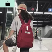 2020纯色书包女ins风 韩版高中学生背包初中生校园简约双肩包百搭NEW LAKE