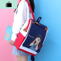 2020新款双肩包潮牌女ins百搭工装书包女韩版高中初中学生酷背包NEW LAKE