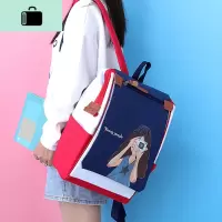 2020新款双肩包潮牌女ins百搭工装书包女韩版高中初中学生酷背包NEW LAKE