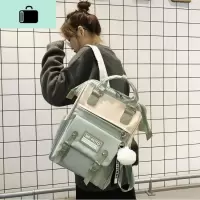 网红双肩包女ins风电脑书包高中百搭大学生韩版大容量初中生背包NEW LAKE