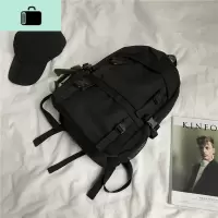 工装风双肩包女2020新款韩版高中学生大容量港风书包男休闲背包潮NEW LAKE