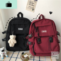 日系原宿少女书包 韩国ins港风复古工装百搭双肩包女高中学生背包NEW LAKE
