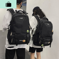 背包男双肩包潮牌街头潮流休闲旅游16寸大容量韩版高中学生书包女NEW LAKE 黑色收藏加购送小礼品