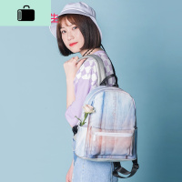 重生韩版学生2020新款小款书包小清新印花时尚大容量高中双肩包女NEW LAKE