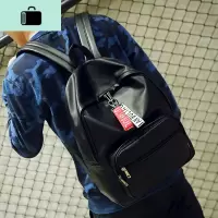 双肩包男皮质防水背包韩大容量初中高中学生简约书包女情侣电脑包NEW LAKE