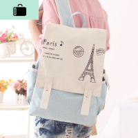 初中生书包女韩版高中学生ins风日系双肩包帆布森系校园简约背包NEW LAKE