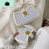 夏天洋气小包包女2020流行新款潮韩版复古百搭格子手提单肩腋下包NEW LAKE女士单肩包