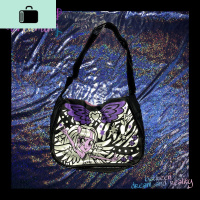 暗黑小魔女 蹦迪紫嘻哈土酷精灵少女单肩手提包腋下包法棍包NEW LAKE 暗黑小魔女改良版女士单肩包