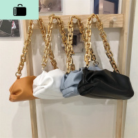 单肩腋下包女2020新款时尚网红褶皱亚克力粗链条百搭手提云朵包潮NEW LAKE女士单肩包