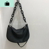 2020新款韩版腋下包学生百搭单肩斜挎包网红装卸式链条小众包包潮NEW LAKE 黑色女士单肩包