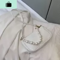 包包2020新款潮夏天小众珍珠腋下包奶茶色法棍单肩包女包时尚小包NEW LAKE女士单肩包