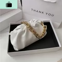 新款2020网红bv云朵包粗链条褶皱腋下包法棍包小众设计皮女包潮NEW LAKE女士单肩包