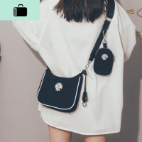 夏天小包包女2020新款潮文艺复古少女斜挎包校园单肩三合一腋下包NEW LAKE 黑色女士单肩包