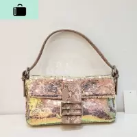 2020新款vintage亮片中古手提包包女金色斜挎单肩腋下法棍包ins潮NEW LAKE女士单肩包