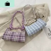 夏天网红包包格子腋下包包女2020新款流行包女包单肩斜挎包法棍包NEW LAKE女士单肩包