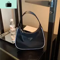 HOUGE 尼龙布法棍包2020新款hobo中古奶奶腋下包女手提单肩包小包NEW LAKE女士单肩包