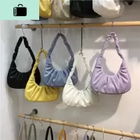 小脏柜 ins柔软褶皱小众单肩腋下包女2020新款简约休闲百搭手提包NEW LAKE女士单肩包