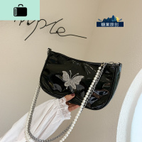 腋下包包女包2020新款亮面时尚高级感洋气饺包珍珠手提单肩斜挎包NEW LAKE 黑色收藏关注女士单肩包