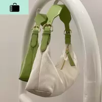 包包2020早春新款单肩包简约撞色帆布包法式腋下包潮牌百搭法棍包NEW LAKE女士单肩包