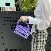 冠冠泽文同款三角串珠腋下包亚克力用的珠子diy手工手提编织女包NEW LAKE女士单肩包