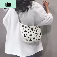 包包女2020新款可爱奶牛纹单肩腋下包ins网红流行百搭链条斜挎包NEW LAKE女士单肩包