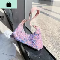 今年流行的小包包女2020新款潮时尚百搭亮片单肩腋下包手提法棍包NEW LAKE女士单肩包