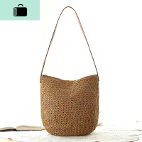 2019新款编包女包 简约编织包度假沙滩包单肩编织包包藤编包NEW LAKE女士单肩包