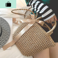 ins编包藤编包编织包沙滩海边度假水桶包包女斜挎包大容量夏季NEW LAKE女士单肩包