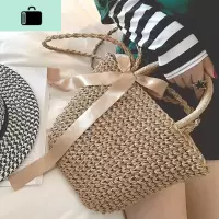 ins编包藤编包编织包沙滩海边度假水桶包包女斜挎包大容量夏季NEW LAKE女士单肩包