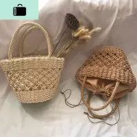 店长推荐小巧手拎编织沙滩包镂空丝巾小清新编包度假拍照休闲包NEW LAKE女士单肩包