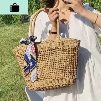 夏日编织包包女大容量托特包2020新款潮流行菜篮子手提编单肩包NEW LAKE女士单肩包