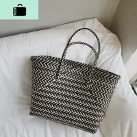 编织包女大包包2019新款菜篮子手提包简约大容量手工编包沙滩包NEW LAKE女士单肩包