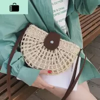 编斜跨包包女2020新款单肩时尚少女半圆型文艺编织包NEW LAKE女士单肩包