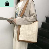 包包女包新款2019夏日韩潮百搭编织包休闲单肩包女个性大容量包NEW LAKE 棕色女士单肩包