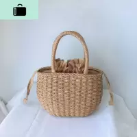 手工编织编包沙滩海边度假女包 菜篮子小包手提包藤包夏季百搭NEW LAKE女士单肩包