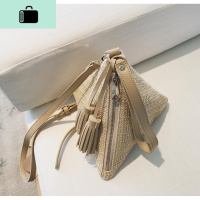 个性迷你立体三角手拎编小包女2020新款夏天时尚单肩斜跨手提包NEW LAKE 棕色女士单肩包