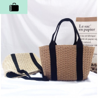 ins同款编包夏天沙滩包简约度假手提女包编织包原宿风百搭包NEW LAKE女士单肩包