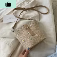 上新编小包包女2020新款洋气少女斜挎蕾丝包仙女百搭编织水桶包NEW LAKE女士单肩包