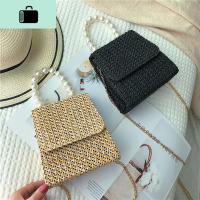 包包女2019新款民族风珍珠编织手提包编沙滩单肩女包潮NEW LAKE女士单肩包