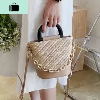 夏天编小包包洋气女包2020流行新款潮时尚斜挎包百搭编织水桶包NEW LAKE女士单肩包