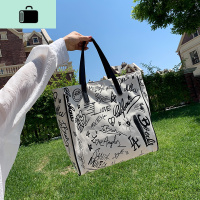 夏季大容量包包女包2020新款潮韩版百搭单肩包休闲时尚帆布托特包NEW LAKE女士单肩包