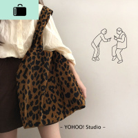 秋冬大热豹纹chic韩系灯芯绒面呢单肩帆布包购物袋女NEW LAKE 图片款面料:灯芯绒女士单肩包