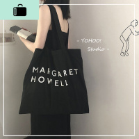 经典黑色百搭款 chic韩纯色大容量单肩帆布包购物袋学生女NEW LAKE 图片款女士单肩包