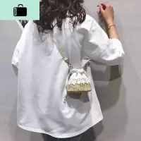 编包包女包2020新款ins百搭花朵编织水桶包夏天度假单肩斜挎包NEW LAKE女士单肩包